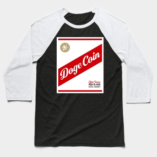 Dogecoin Beer Label Baseball T-Shirt